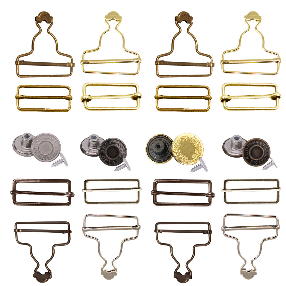 Dungaree Buckle With 17mm Jeans Button - Pack of 2