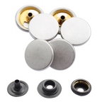 15mm 4-Part Press Studs with Colour Caps and Black Components - Small (10 Sets)