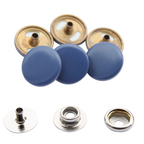 15mm Press Studs with Colour Caps and Silver Components - Small (10 Sets)