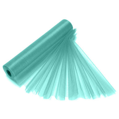 25m x 29cm Organza Sheer Roll - Aqua Green