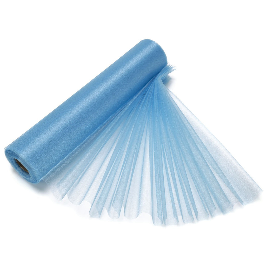 25m x 29cm Organza Sheer Roll - Baby Blue