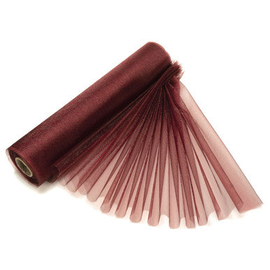 25m x 29cm Organza Sheer Roll - Burgundy