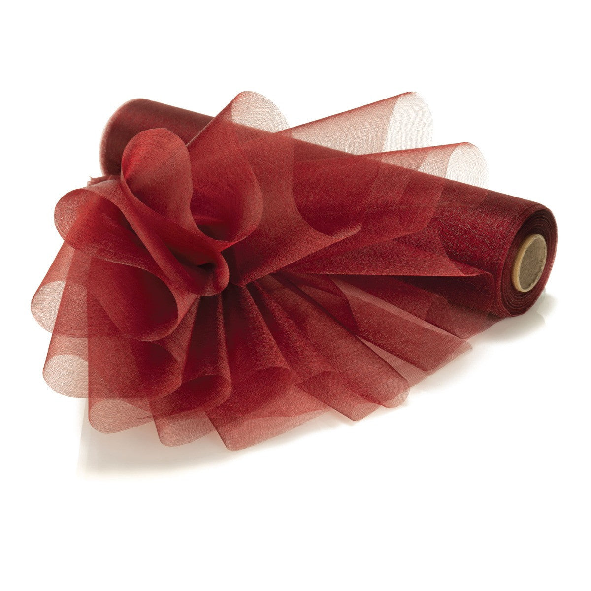 25m x 29cm Organza Sheer Roll - Burgundy
