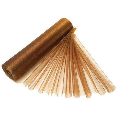 25m x 29cm Organza Sheer Roll - Chocolate