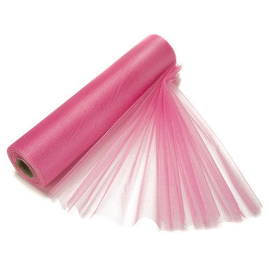 25m x 29cm Organza Sheer Roll - Rose Pink