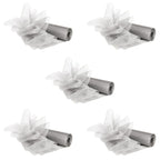 29cm Organza Snow Sheer Rolls Bundle - Silver (Pack of 5 x 25m Rolls)