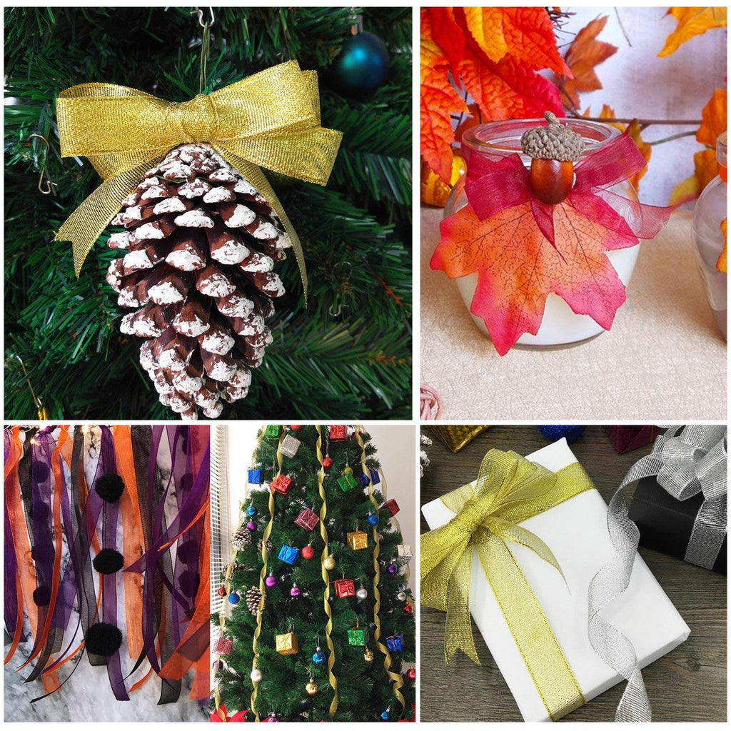 20m Organza Woven Edge Ribbon - Hot Pink