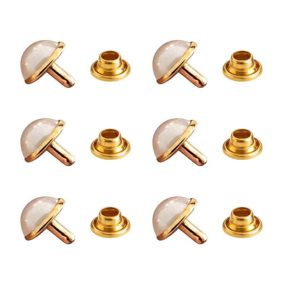 8.5mm Ivory Pearl Stud Rivets (Pack of 50)