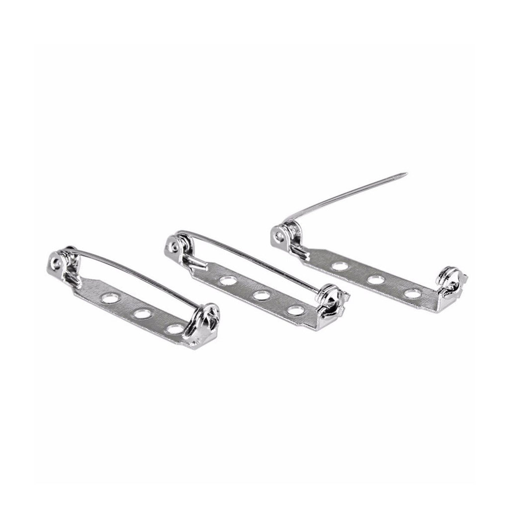 25mm Silver Brooch Pin Back Bar (Pack of 10)