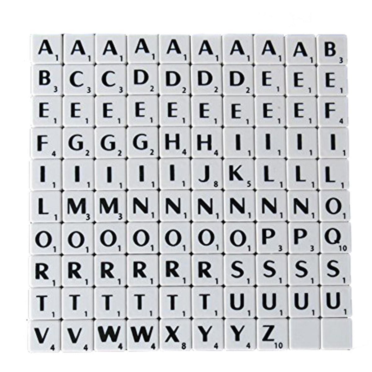 A-Z Plastic Tiles with Score Numbers