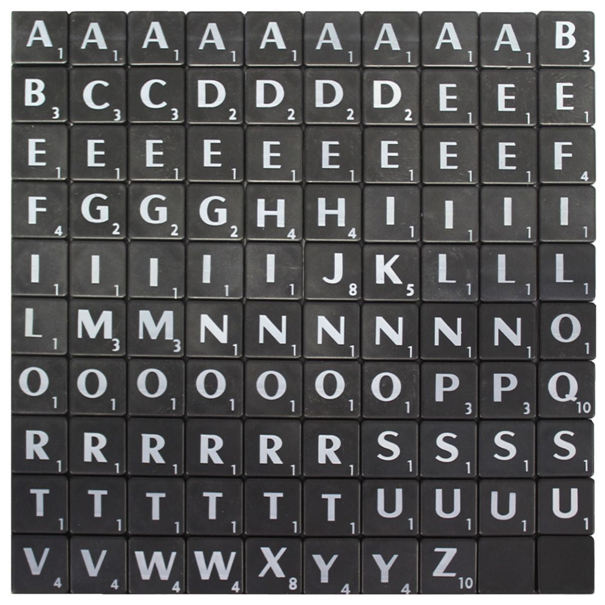 A-Z Plastic Tiles with Score Numbers