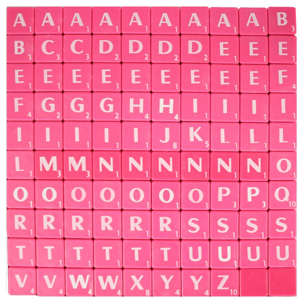 A-Z Plastic Tiles with Score Numbers