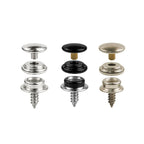 15mm 3-Part Screw Press Studs - (Pack of 10) - (Large)