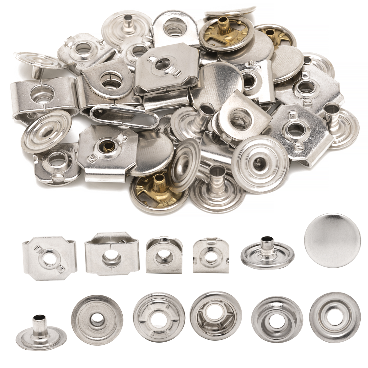 12.5mm PRYM Non-Sew Hook & Bar Trouser Fastener with Cap (10 Sets)