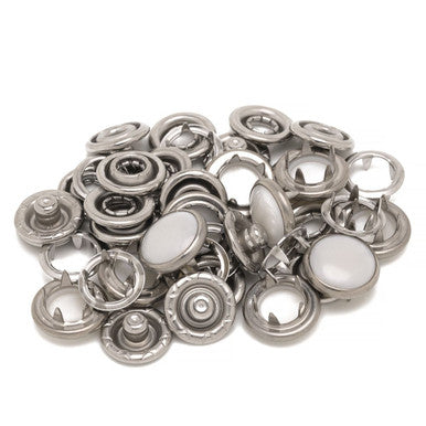 12mm PRYM Stainless Steel Pearl Snap Poppers Fasteners (Pack of 10)