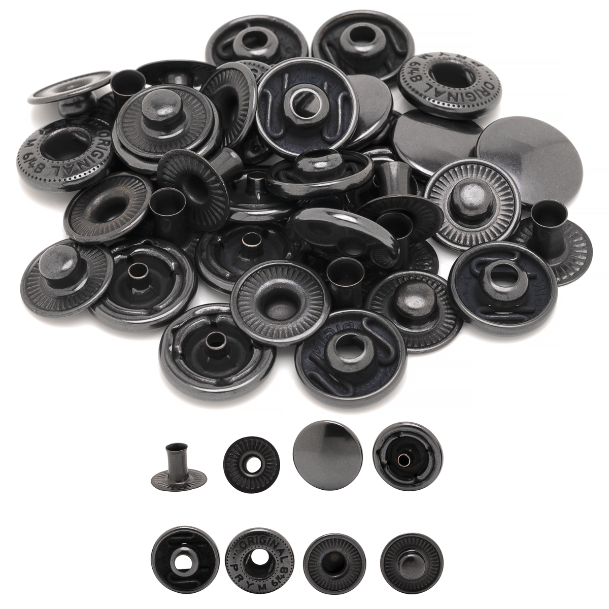 PRYM 15mm S Spring Press Studs (10 Sets)