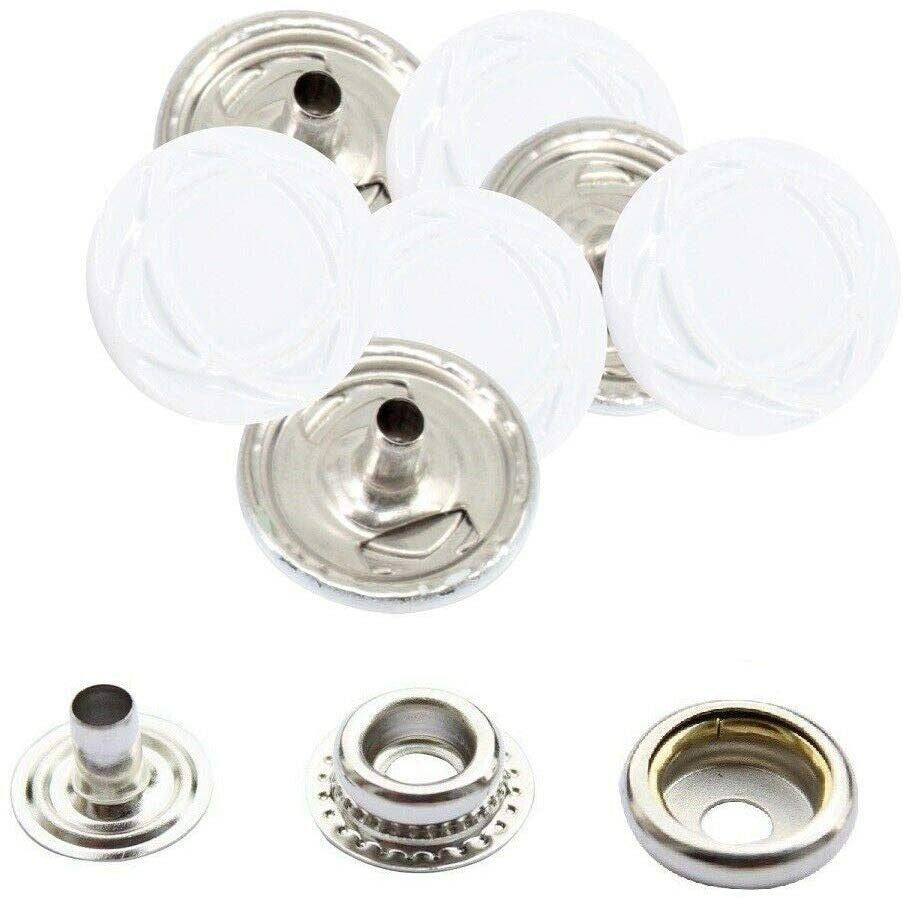 15mm 4-Part Press Studs - Small (10 Sets)