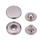 4-Part Flat Cap S Spring Press Studs (10 Sets)