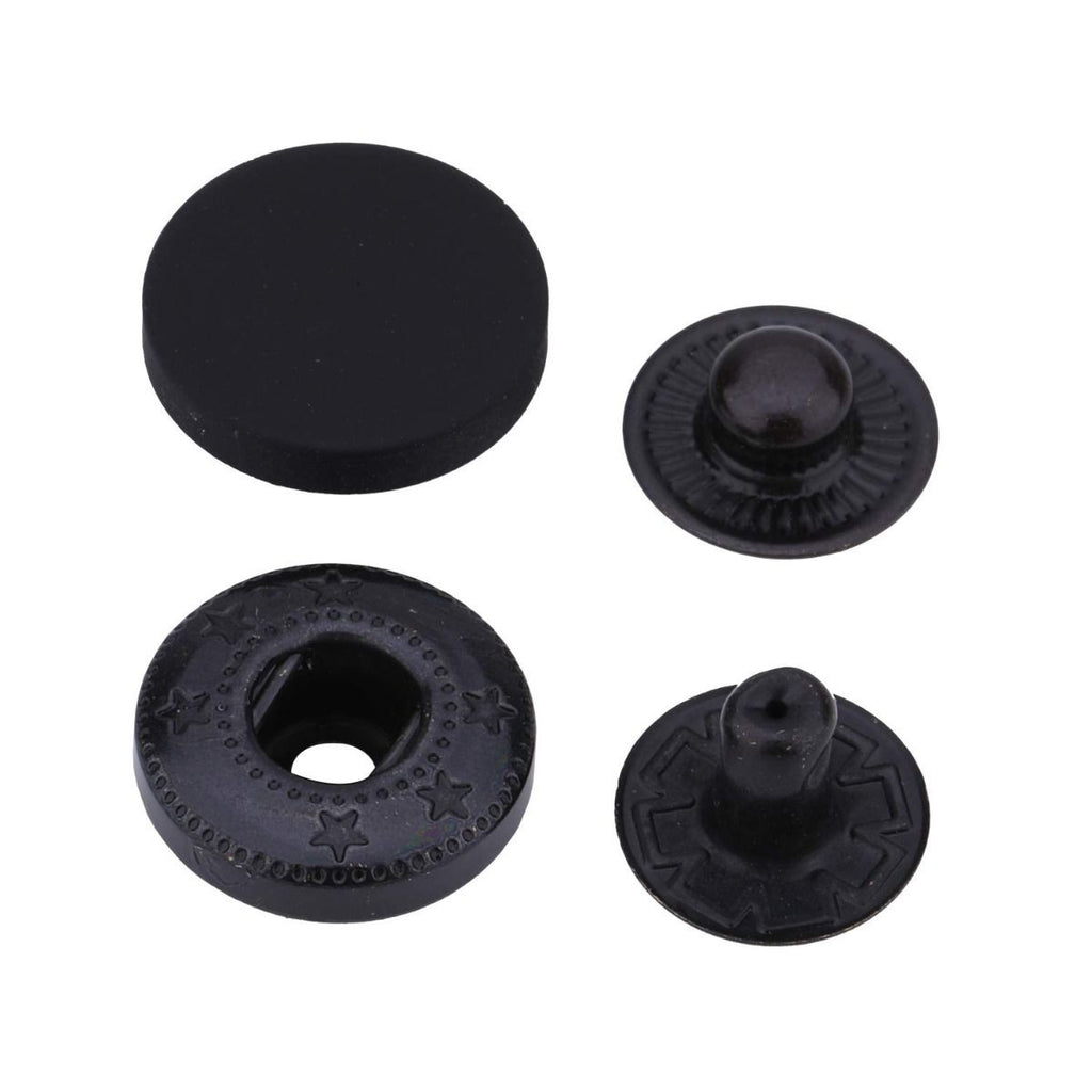 4-Part Flat Cap S Spring Press Studs (10 Sets)