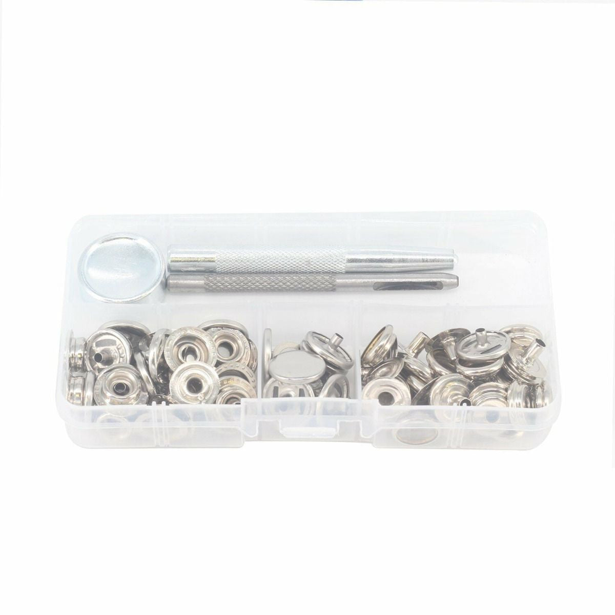 15mm Press Studs with 3-Part Fixing Hand Tool
