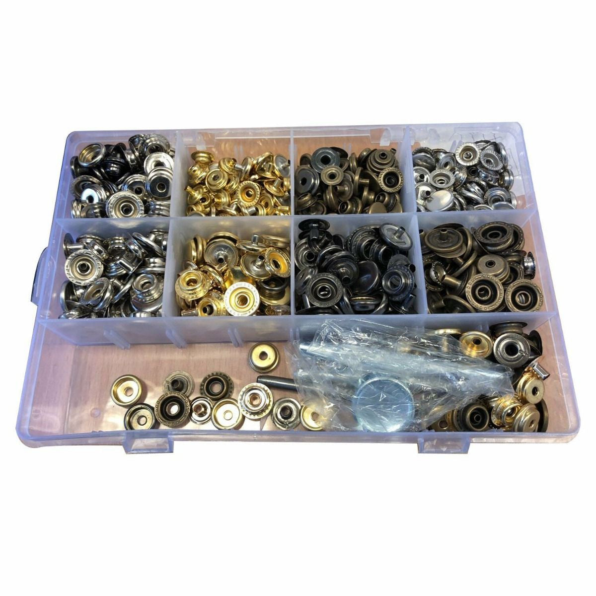 12mm/15mm Press Studs with Hole Punch and Fixing Hand Tool Set - Large ...