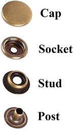 4-Part Brass Press Studs - Large