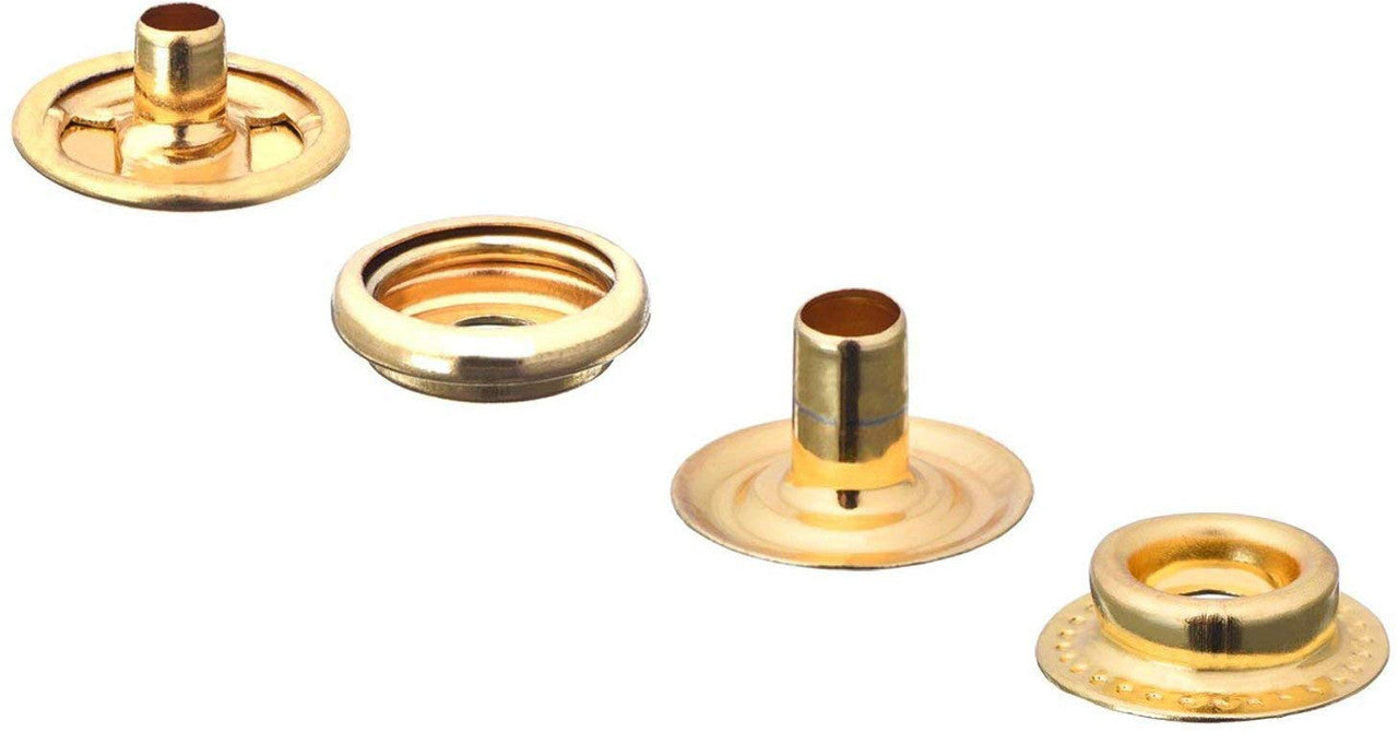 4-Part Brass Press Studs - Large