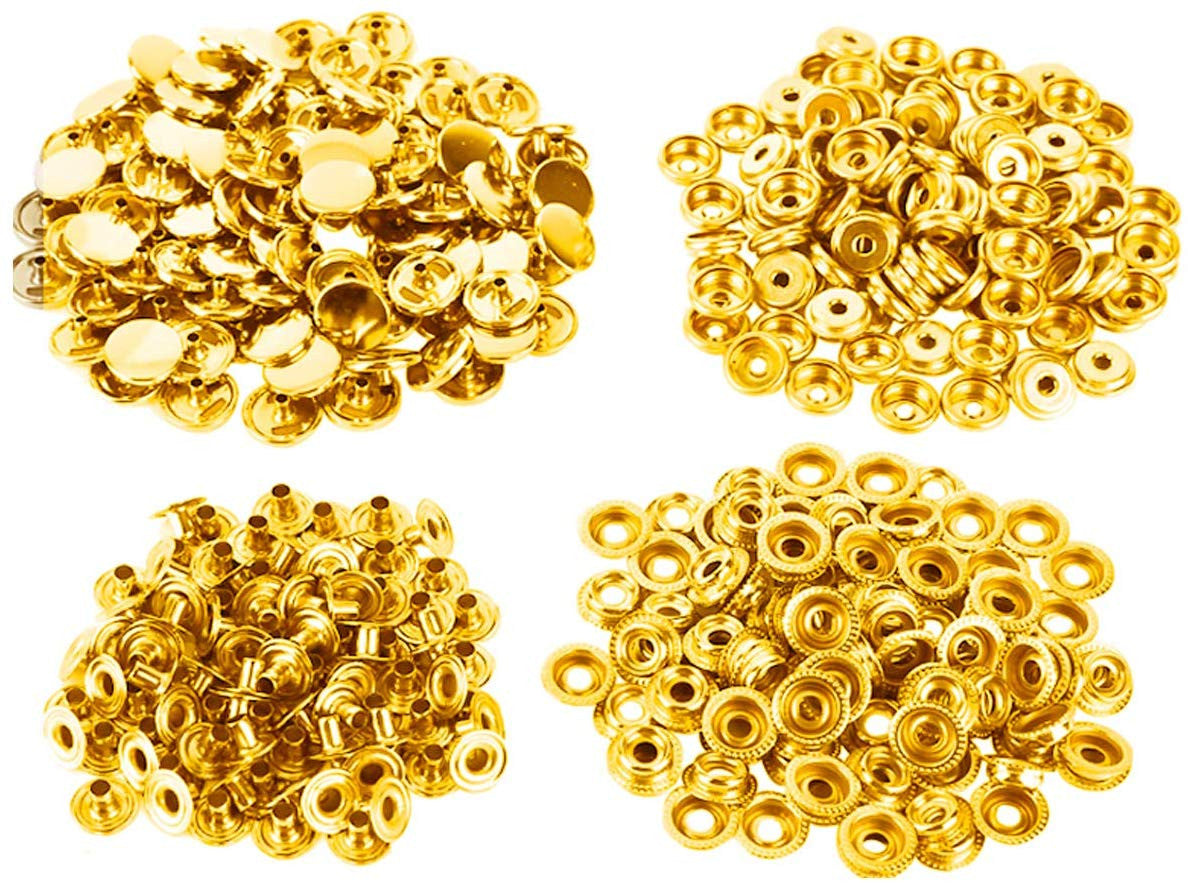4-Part Brass Press Studs - Large