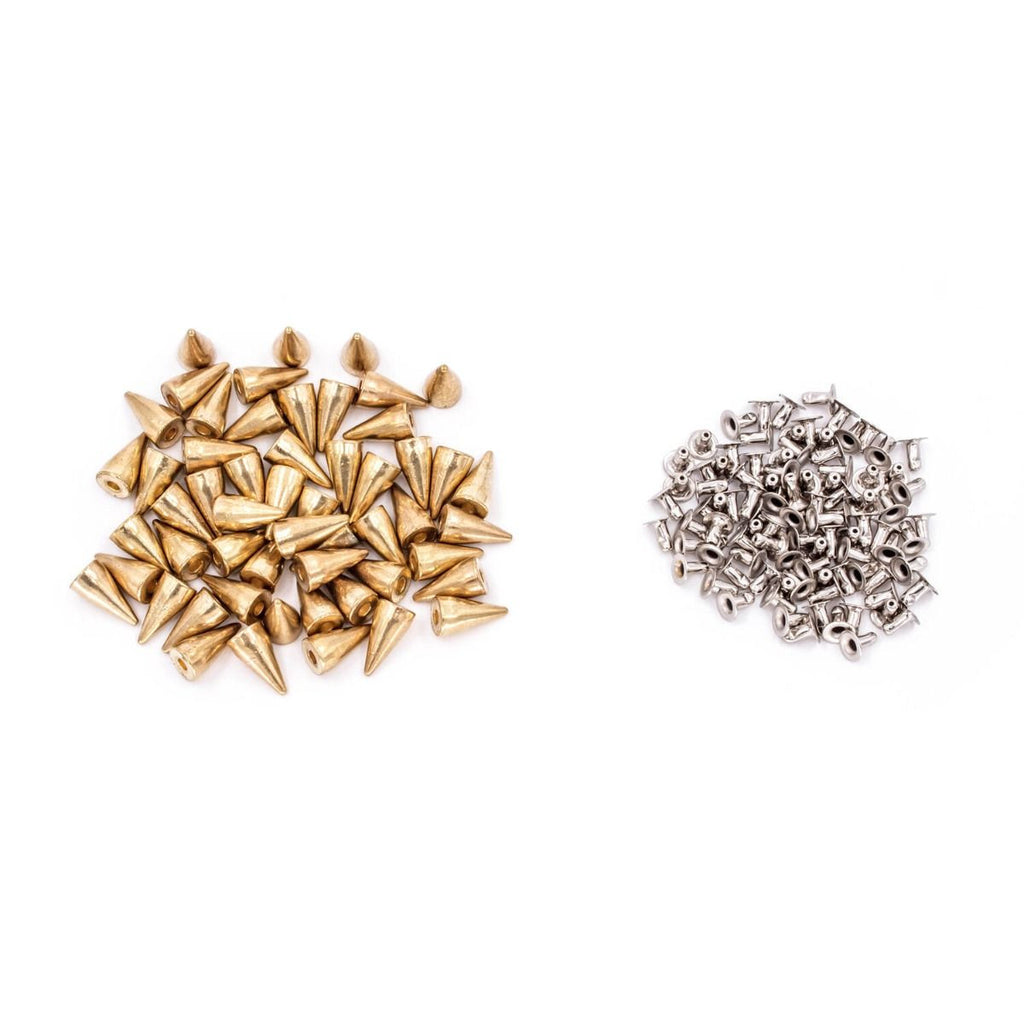Metal Rivet-Back Cone Studs - (Pack of 50)