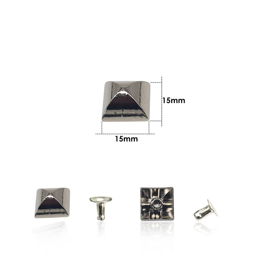 15mm Plastic Pyramids with Rivets (Pack of 100)