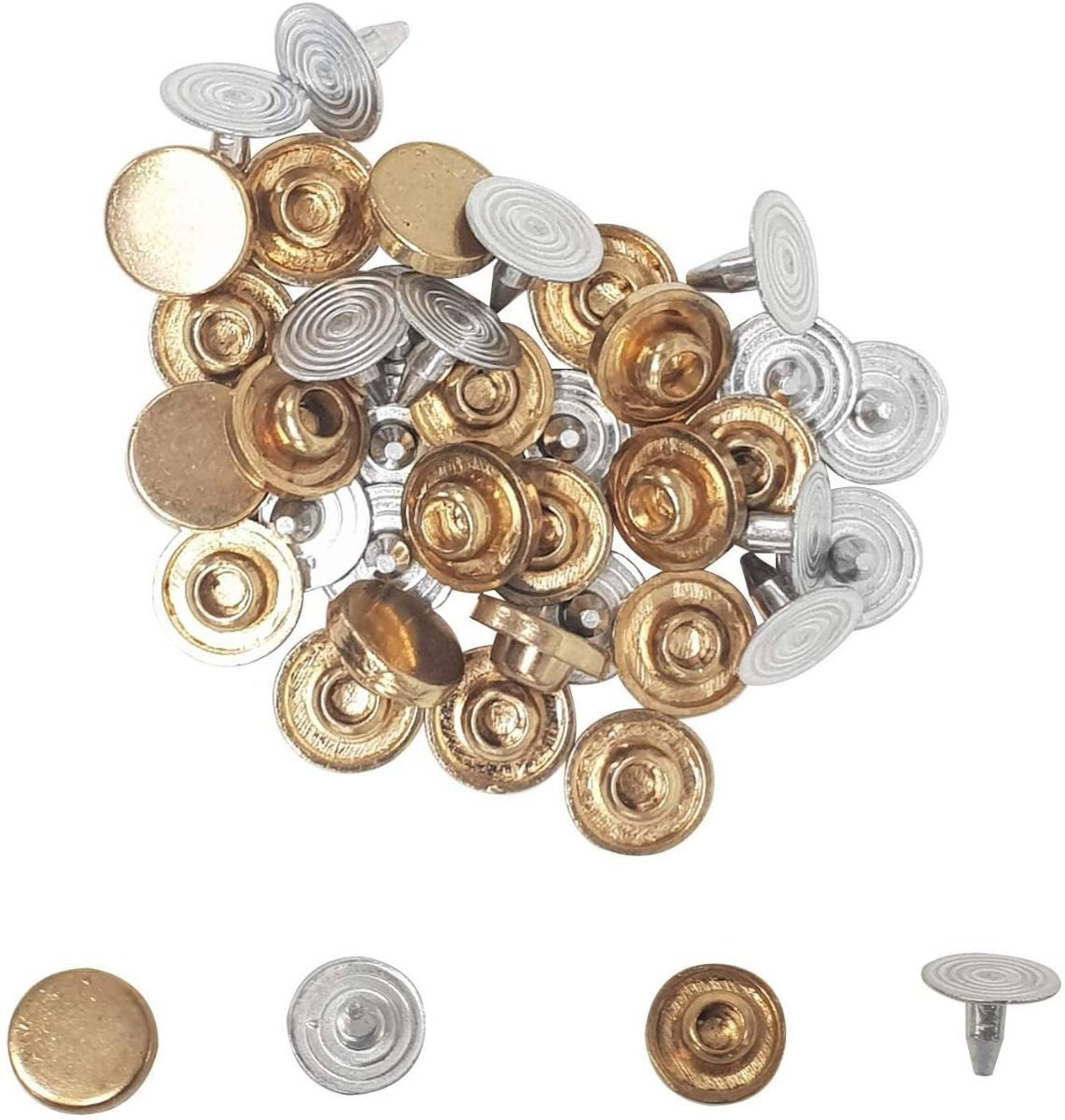 Brass Flat Head Studs - (Pack of 100)
