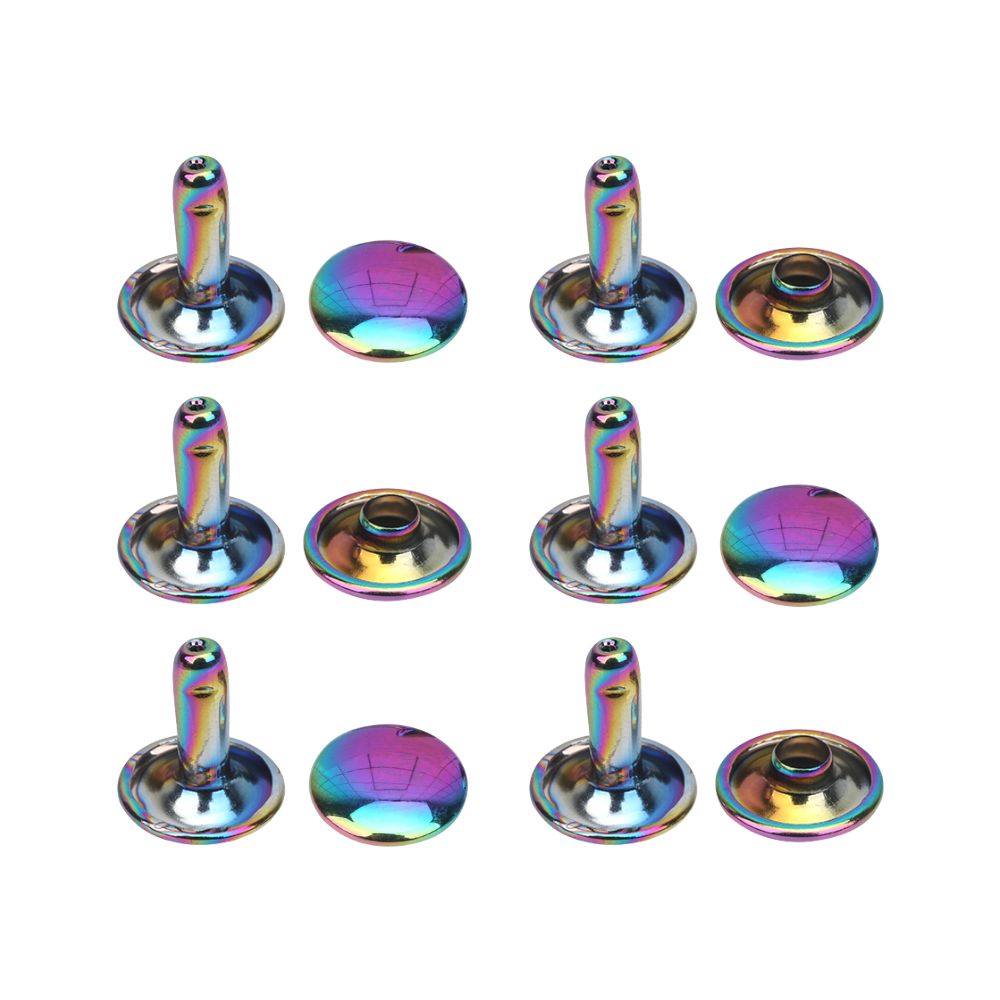 Rainbow Double Cap Brass Rivets (Pack of 10)