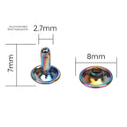 Rainbow Double Cap Brass Rivets (Pack of 10)