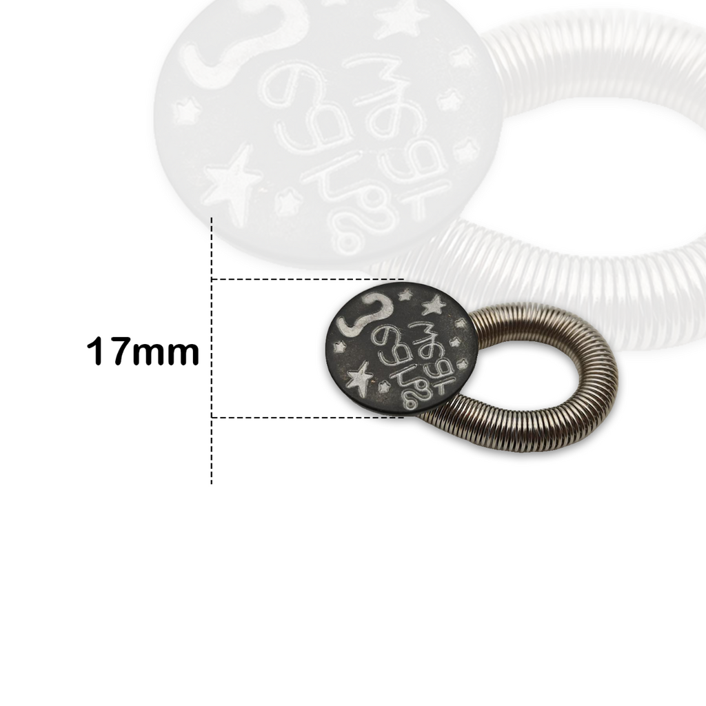 Waist Extender Elastic Spring Brass Button 17mm, Gunmetal With Jeans Wear