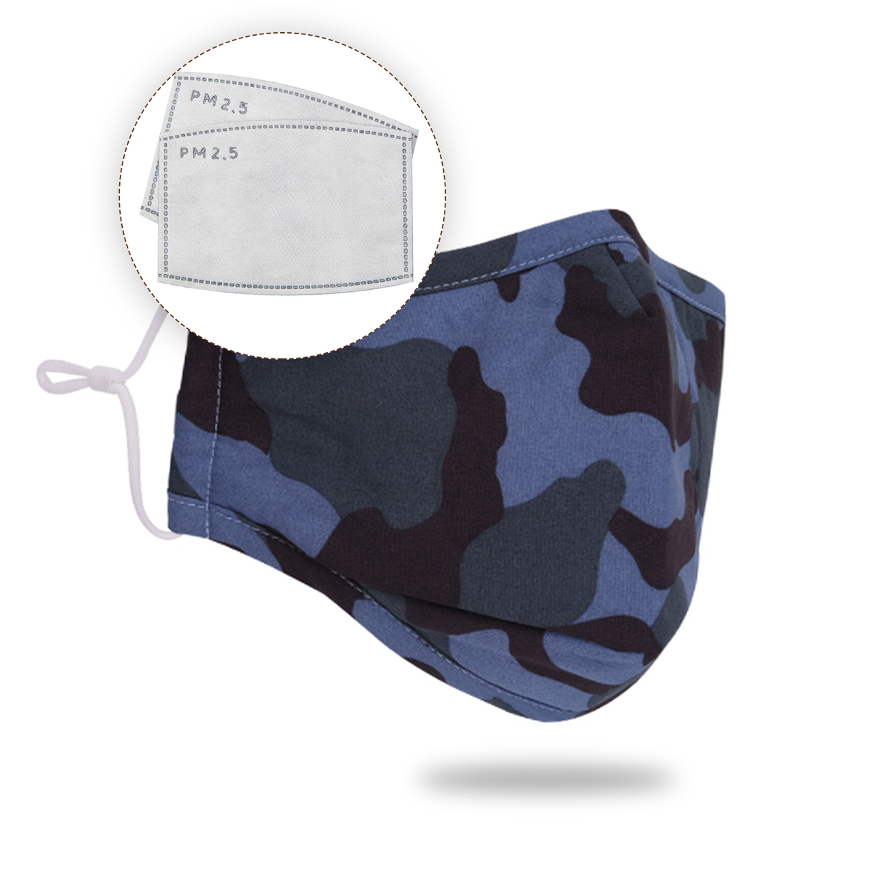 Kids Camouflage Cotton Face Mask With 2 Filter