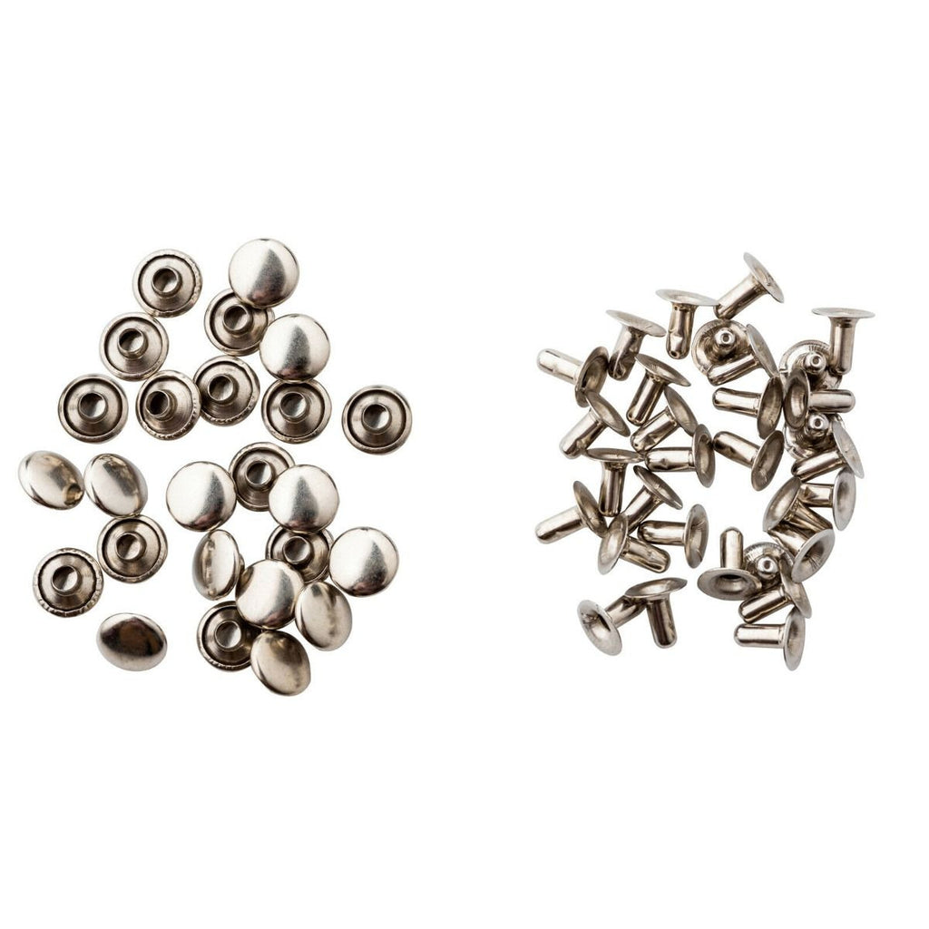 Silver Single Cap Tubular Rivets (Pack of 100)