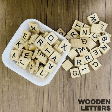 Wooden Alphabet Tiles with Scores (Pack of 100)
