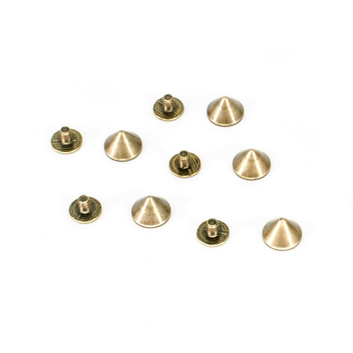 Metal Screw-Back Cone Studs, 9.5mm x 6mm - (Pack of 50)