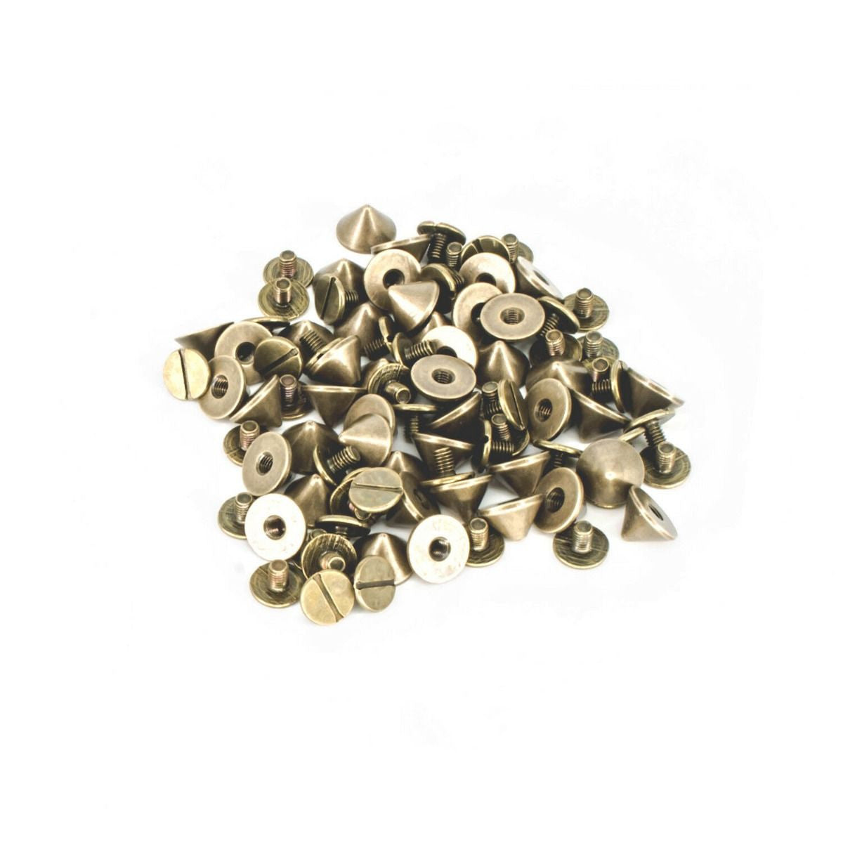 Metal Screw-Back Cone Studs, 9.5mm x 6mm - (Pack of 50)