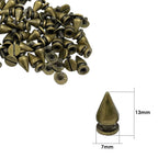 Screw Back Metal Punk Spikes, 7mm x 13mm - (Pack of 50)