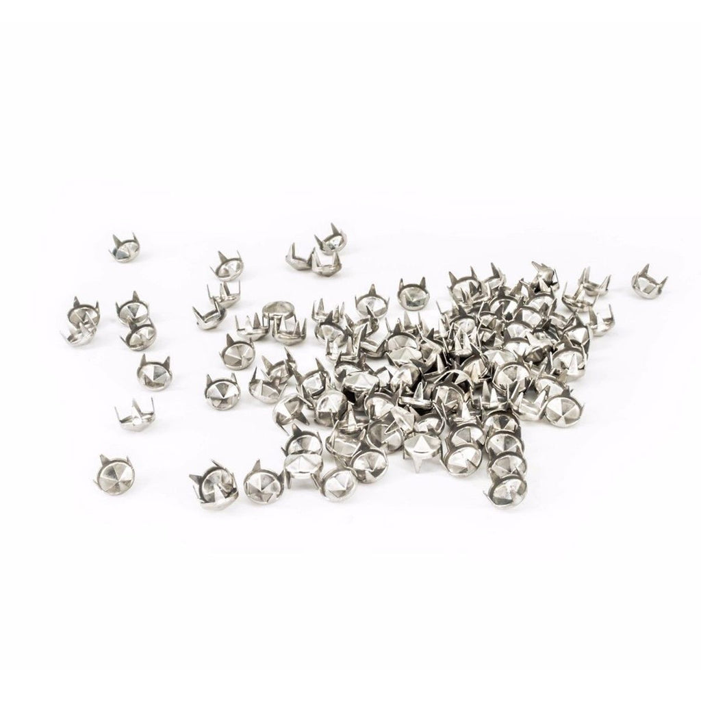 Round Dome Head Punk Spike Studs Rivets with Nail Prongs - (Pack of 100)