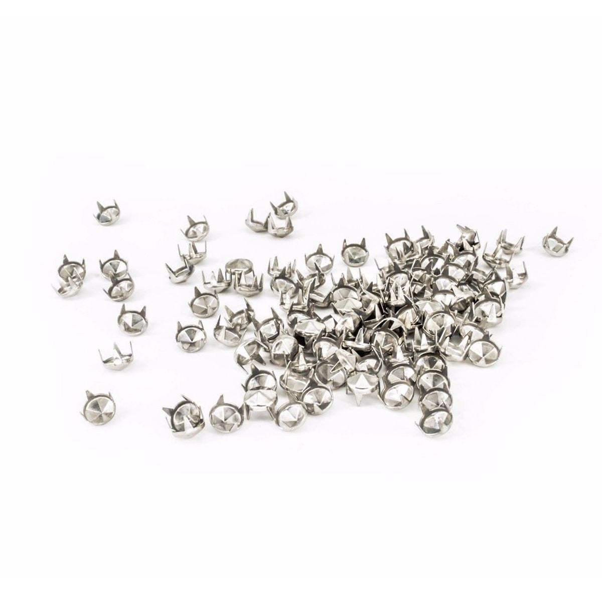 Round Dome Head Punk Spike Studs Rivets with Nail Prongs - (Pack of 100)