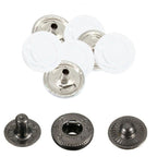 15mm S Spring Press Studs with Colour Caps and Gunmetal Components - (10 Sets)
