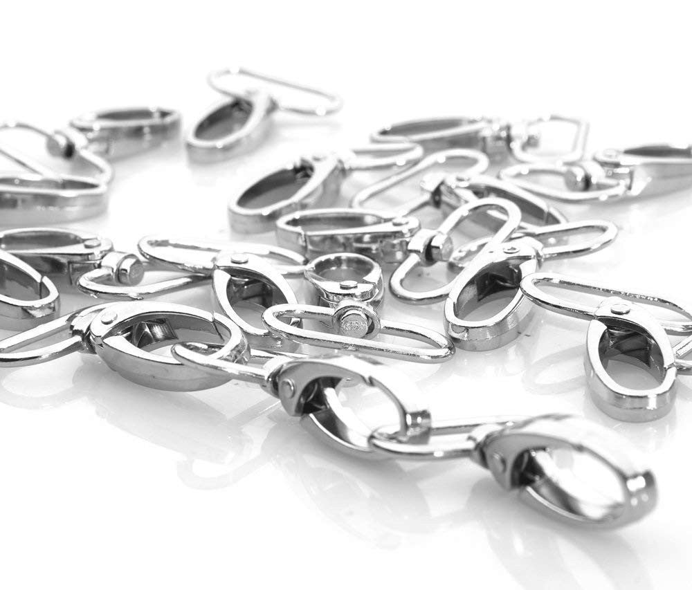 Swivel Clasp Snap Hooks with Rounded Rectangle Ring (Pack of 2)