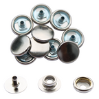 15mm Press Studs with Colour Caps and Silver Components - Small (10 Sets)