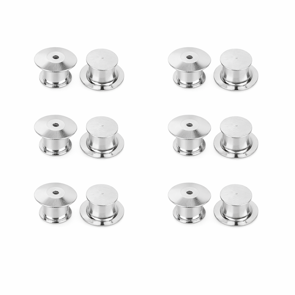 Silver Locking Pin Backs - (Pack of 10)