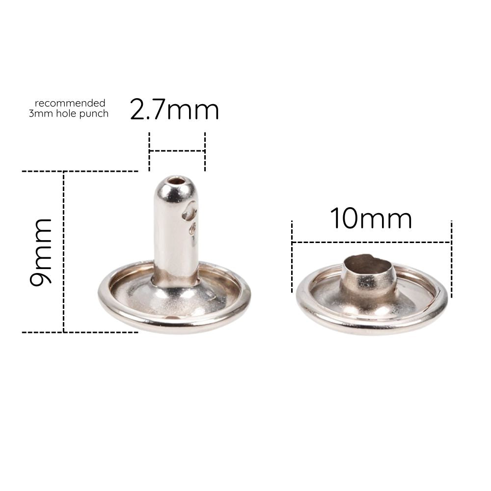 Double Cap Tubular Rivets (Pack of 100)