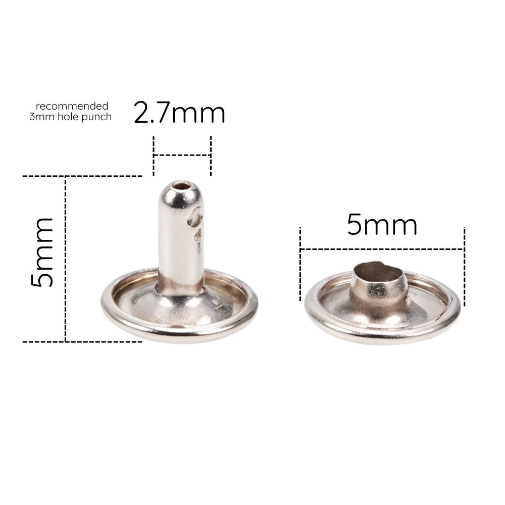 Double Cap Tubular Rivets (Pack of 100)