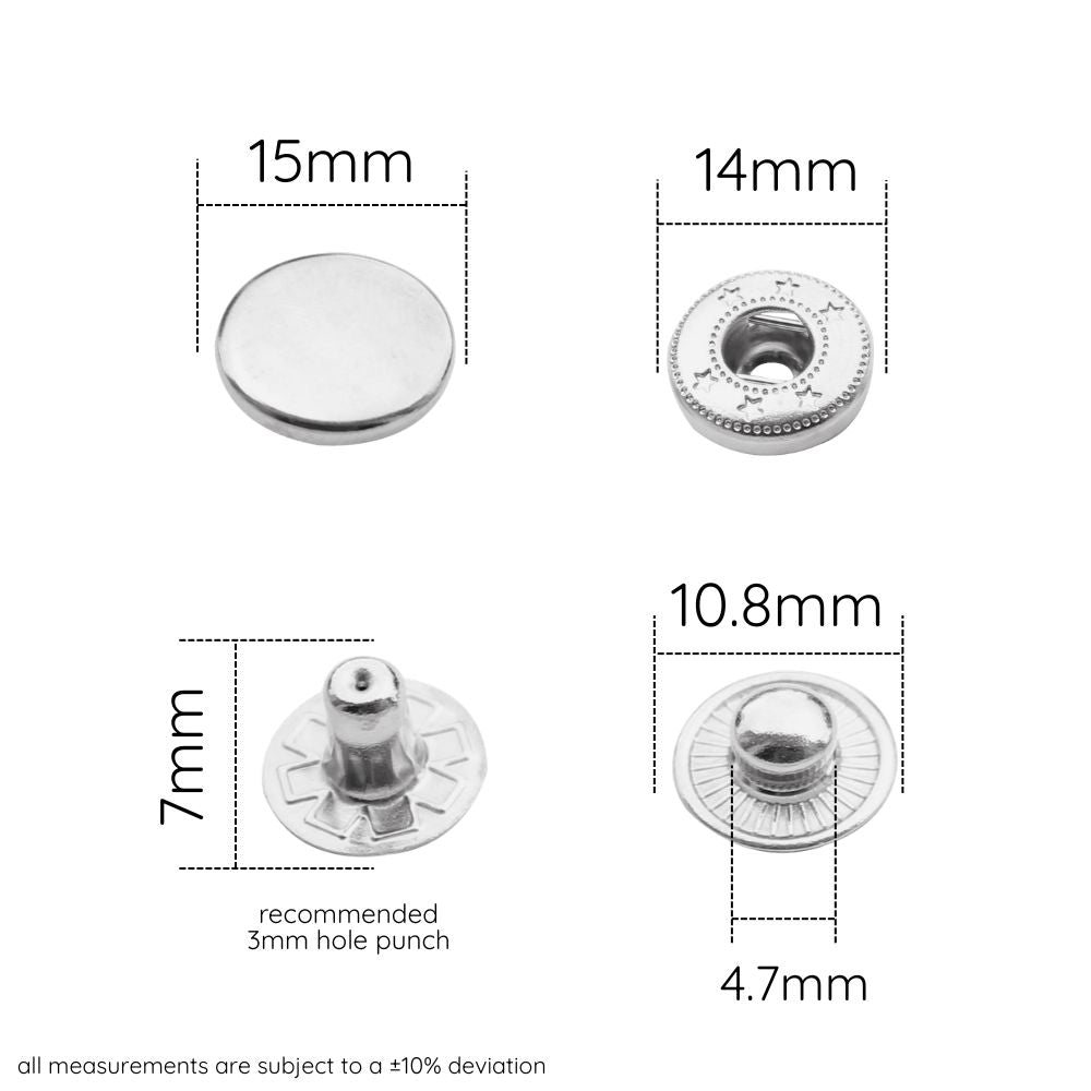 Bulb Spring Press Brass S Spring Press Studs - Pack of 10 – Trimming Shop