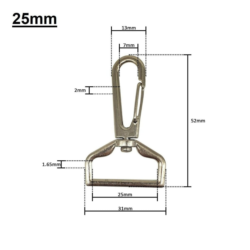 Swivel Lobster Clasp Snap Hook with Square D-Ring (Pack of 1)